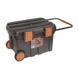 Plastic toolbox on wheels...