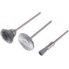 Miniature brushes set for drill 3pcs, 2.3mm shank
