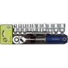 Ratchet with sockets 10-24mm+extension 1/2" 12...