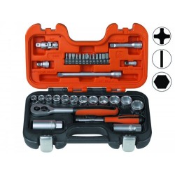 Socket set 1/4"+3/8" 33pcs,...