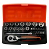 Sockets 4-13mm and bits PH,HEX,TORX set 1/4" 25pcs