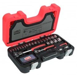 Socket set 1/4"+3/8" 4-21mm...