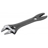 Adjustable wrench with thin jaws and alligator...