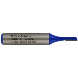 Straight slot cutter, 3x8...