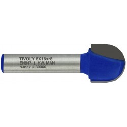 Radius groove cutter 16x8...