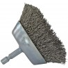 Cup brush for drill, Ø50mm, corrugated steel...